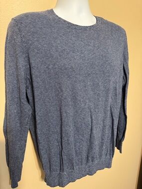 Bonobos Men's Crewneck Sweater in Heather Navy. 100% Cotton. Size Large